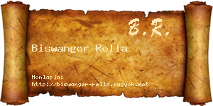 Biswanger Rella névjegykártya